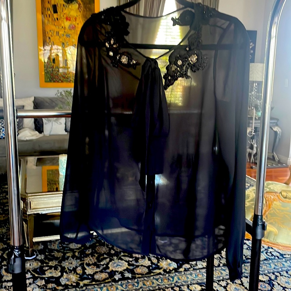 Sheer black blouse size XS